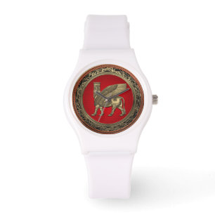 [400] Gevleugelde Stier Assyrian - Gouden Lamassu Horloge