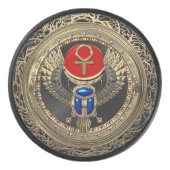 [400] Heilig goud Egyptisch scharretje met Ankh Hockey Puck (Voorkant)