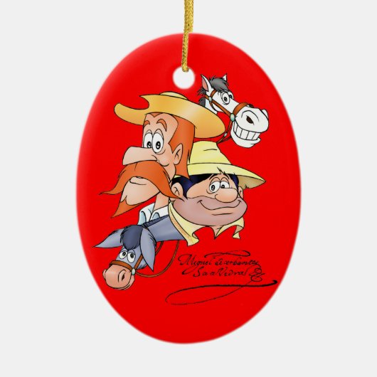 400 jaar met Dulcinea&Don Quichote @QUIXOTEdotTV Keramisch Ornament (Voorkant)