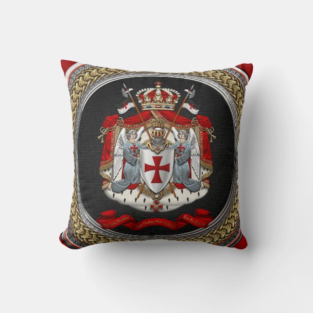 [400] Knachten Templar Coat of Arms Kussen (Voorkant)
