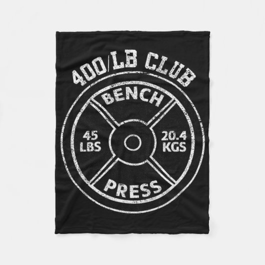 400 Lbs Pound Bench Press Club Gym Weightlifting P Fleece Deken (Voorkant)