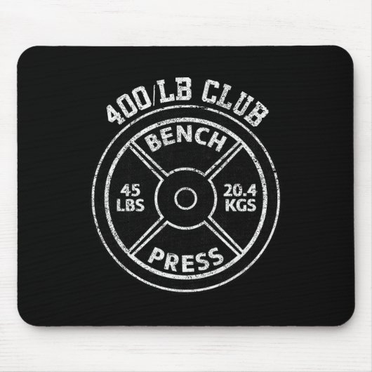 400 Lbs Pound Bench Press Club Gym Weightlifting P Muismat (Voorkant)