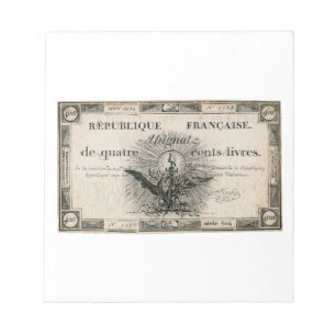 400 Livres French Revolution Assignat Bank Note Notitieblok