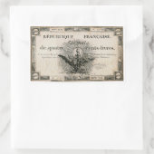 400 Livres French Revolution Assignat Bank Note Rechthoekige Sticker (Tas)