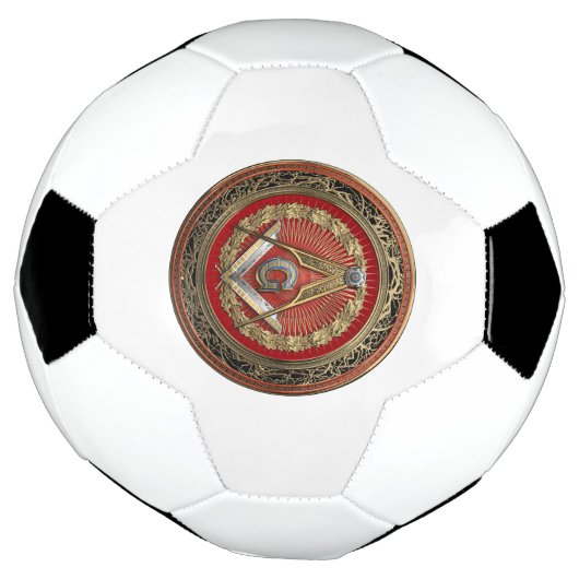 [400] Master Mason - Gold Square & Compass Voetbal (Gedraaid)