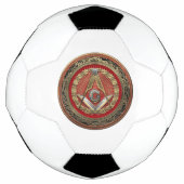 [400] Master Mason - Gold Square & Compass Voetbal (Voorkant)