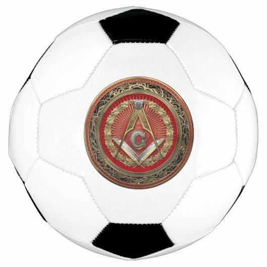 [400] Master Mason - Gold Square & Compass Voetbal (Voorkant)