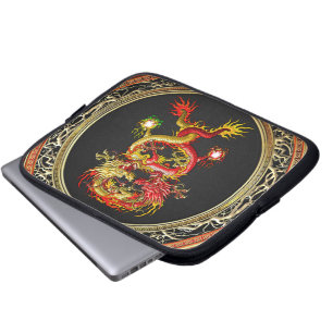 [400] Rode en gele dragons Laptop Sleeve