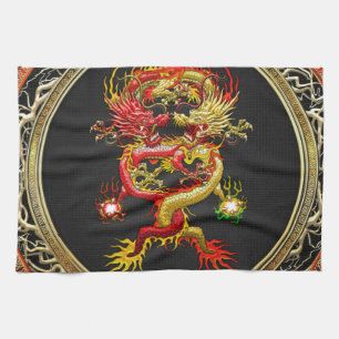 [400] Rode en gele dragons Theedoek