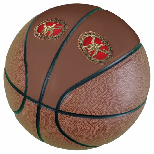 [400] Sacred Gold Octopus in Defensief Posture Basketbal (Schuin)