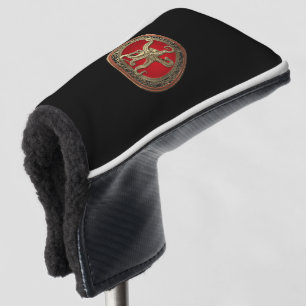 [400] Sacred Gold Octopus in Defensief Posture Golfheadcover