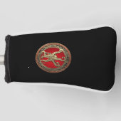 [400] Sacred Gold Octopus in Defensief Posture Golfheadcover (Voorkant)