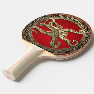 [400] Sacred Gold Octopus in Defensief Posture Tafeltennisbatje