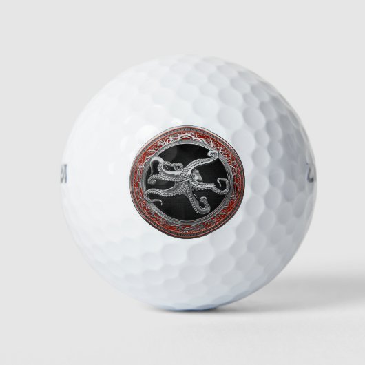[400] Sacred Silver Octopus in Defensief Posture Golfballen (Voorkant)