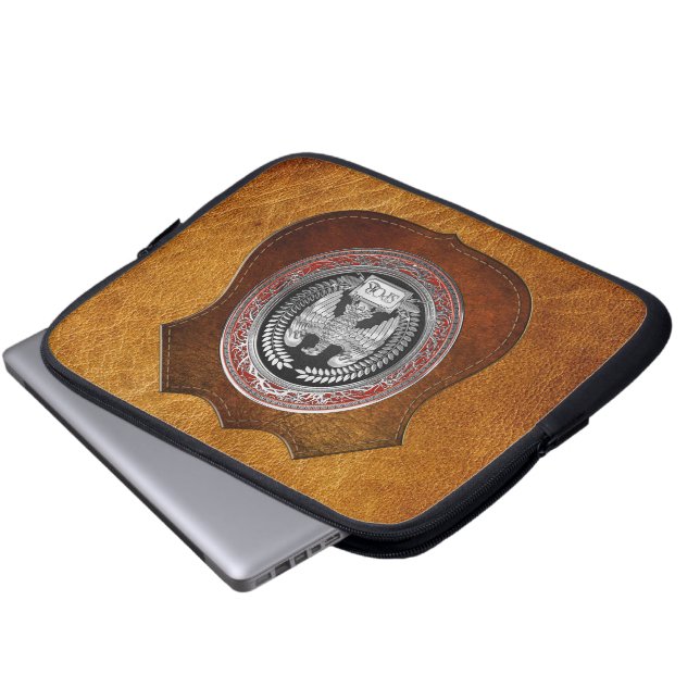 [400] Silver Roman imperial Eagle Laptop Sleeve (Voorkant onderkant)
