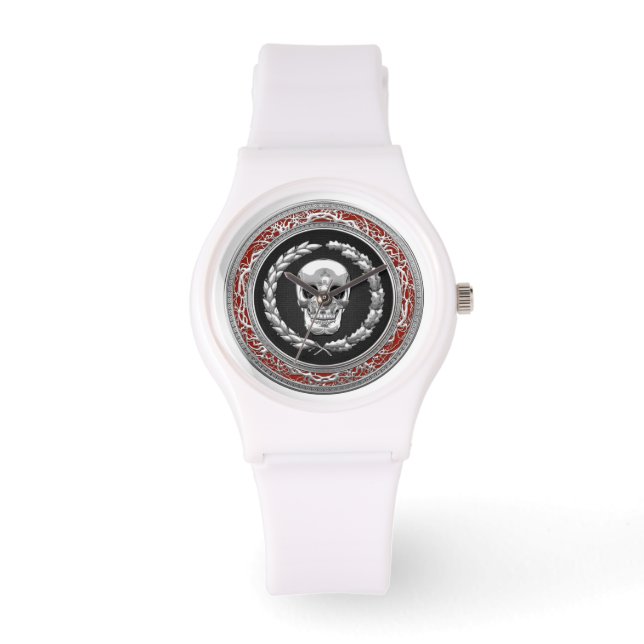 [400] Silver Skull Horloge (Voorkant)