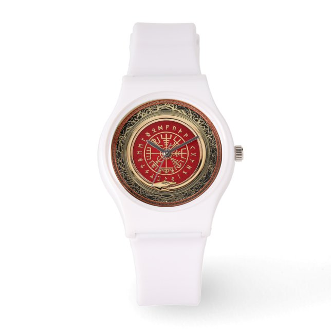 [400] Vegvisir - Viking Gold Magic Runass Horloge (Voorkant)