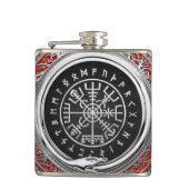 [400] Vegvisir - Viking Silver Magic Runass Heupfles (Voorkant)