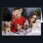 4019 Sledding Teddy Bear & Friends Birthday Card<br><div class="desc">Met de originele fotografie van Ruth Garrison. "Ik wens u een heel gelukkige verjaardag en het allerbeste in het komende jaar!"</div>