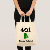 401, Area Code of Rhode Island Tote Bag (Voorkant (product))