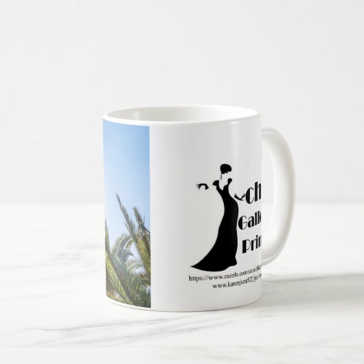 4024-palmboom met Sunburst Coffee Mok (Voorkant rechts)