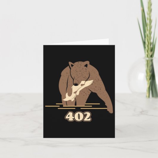 402 Vissen Beer Fat Brown Grizzly Lover Beartober Kaart (Voorkant)