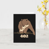 402 Vissen Beer Fat Brown Grizzly Lover Beartober Kaart (Gele Bloem)