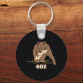 402 Vissen Beer Fat Brown Grizzly Lover Beartober Sleutelhanger (Voorkant)
