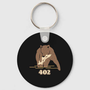 402 Vissen Beer Vet Bruine Grizzly Liefhebber Bear Sleutelhanger