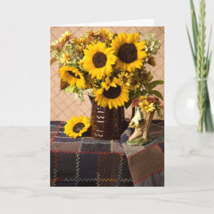 4038 Zonnebloem Bouquet Birthday Card Kaart