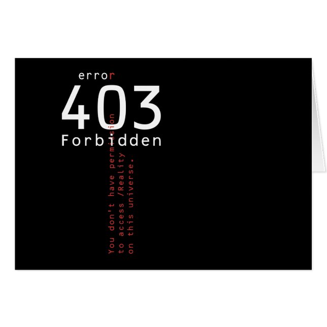 403 Verboden realiteit, donkere kaart (Voorkant Horizontaal)