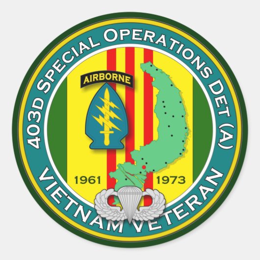 403d SOD-A - ASA Vietnam Ronde Sticker (Voorkant)