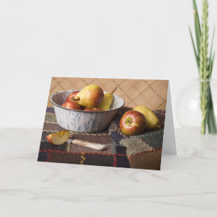 4044 Bowl of Fruit on Quilt Birthday Card Kaart