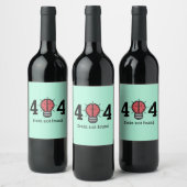 404 Brain niet gevonden Funny Wine Label Wijn Etiket (Flessen)