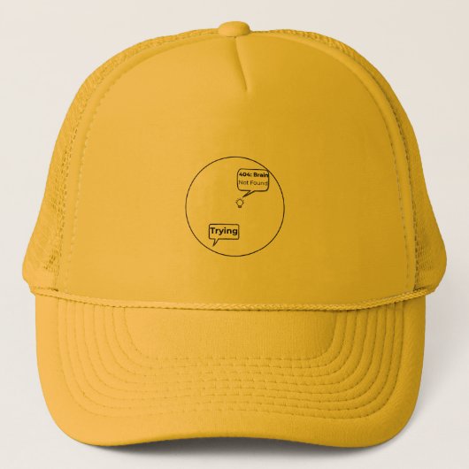 404: Brain Not Found - Funny Error Code Programmin Trucker Pet (Voorkant)