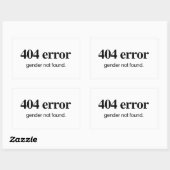 404 Fout Geslacht niet gevonden Rechthoekige Sticker (Vel)