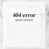 404 Fout Geslacht niet gevonden Rechthoekige Sticker (Tas)