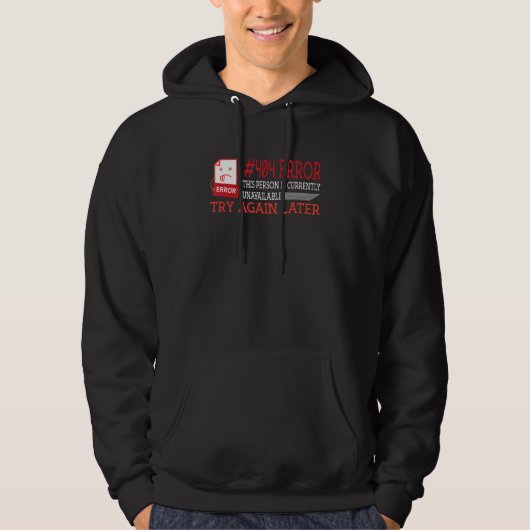 404 Fout Kostuum Computer Codeer Internet Hallowee Hoodie (Voorkant)