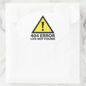 404 Fout: leven niet gevonden Ovale Sticker (Tas)