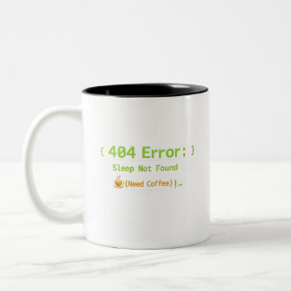 404 Fout: Slaap Niet Gevonden (Koffie Nodig) - Tweekleurige Koffiemok