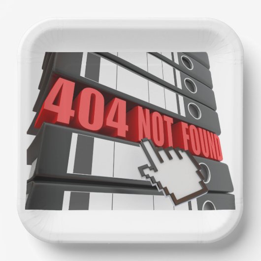 404 Foutbericht op de website niet gevonden Papieren Bordje (Voorkant)