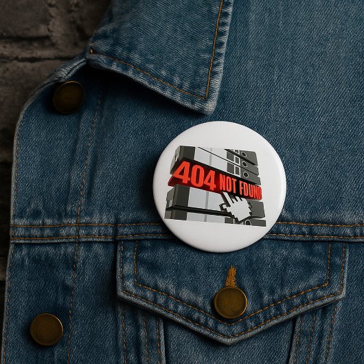 404 Foutbericht op de website niet gevonden Ronde Button 7,6 Cm