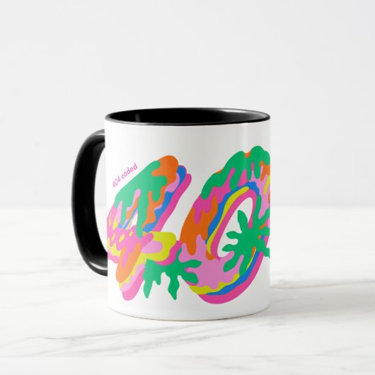 404 Gecodeerde Drip-typografie PNG | Kleurrijke Sm Mok (Voorkant links)