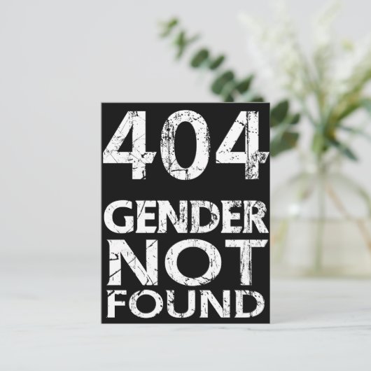 404 Gender not found - Agender Pride Briefkaart (Staand voorkant)