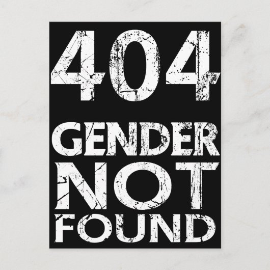 404 Gender not found - Agender Pride Briefkaart (Voorkant)