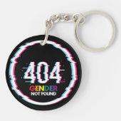 404 Gender Not Found | Funny LGBTQ | Pride Sleutelhanger (Achterkant)