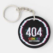 404 Gender Not Found | Funny LGBTQ | Pride Sleutelhanger (Voorkant)