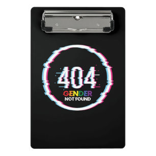 404 Geslacht Niet gevonden   Funny LGBTQ   Pride Mini Klembord