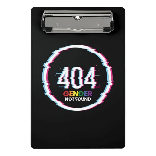 404 Geslacht Niet gevonden | Funny LGBTQ | Pride Mini Klembord (Voorkant)
