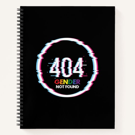 404 Geslacht Niet gevonden | Funny LGBTQ | Pride Notitieboek (Voorkant)